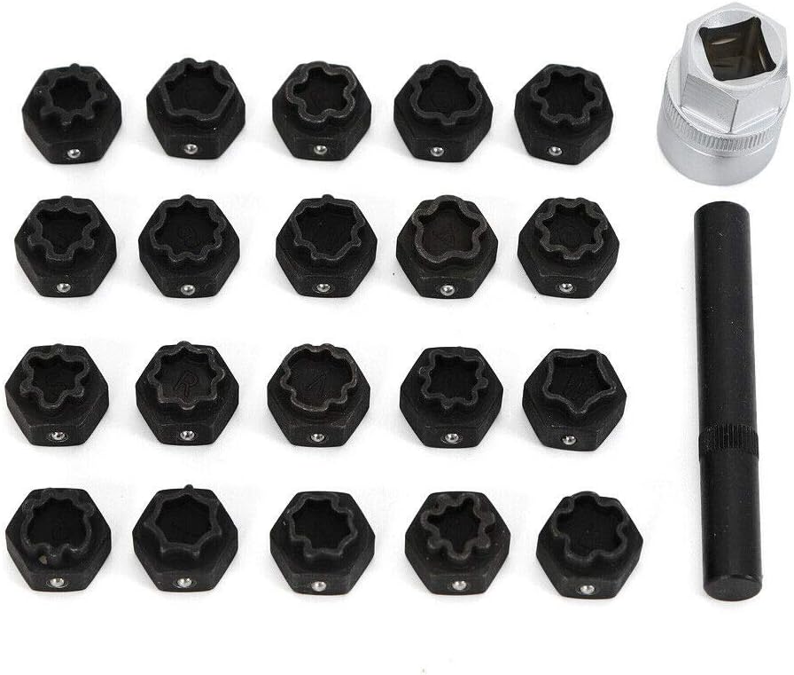 22Pc Wheel Locking Key Lug Nut Removal Set O31119