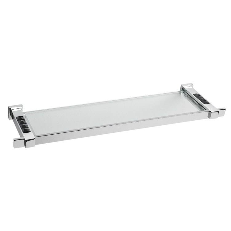 Chrome/Black Crystal Bathroom Shelf U449