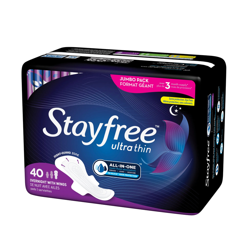 Ultra Thin Overnight Pads With Wings, 40 Ct D439