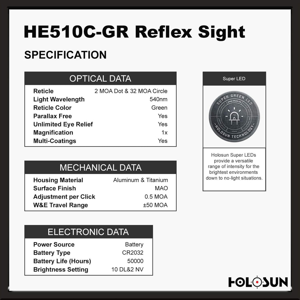 Open Reflex Optical Sight with Super Green LED V79579