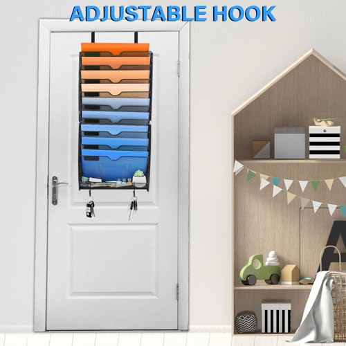 Black 10 Pockets Mesh Wall File Organizer F487