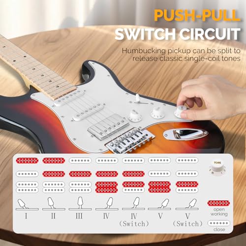 39" Full Size Electric Guitar with HSS Pickup Coil Split U566