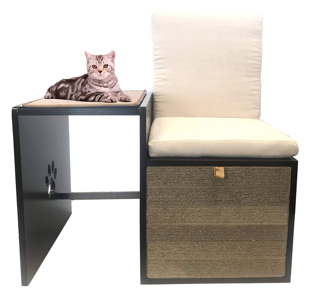 Brown Cat Walk Love Seat with Scratching Posts and Storage A692833