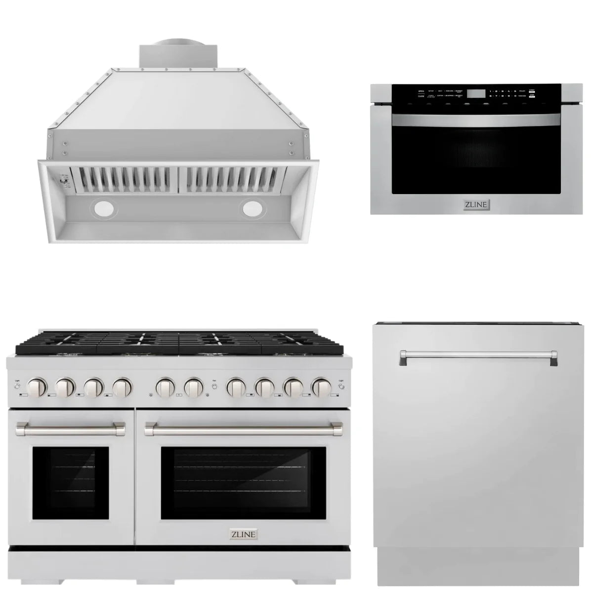 48 Gas Range, Range Hood Insert, Microwave Drawer and Dishwasher Q827097