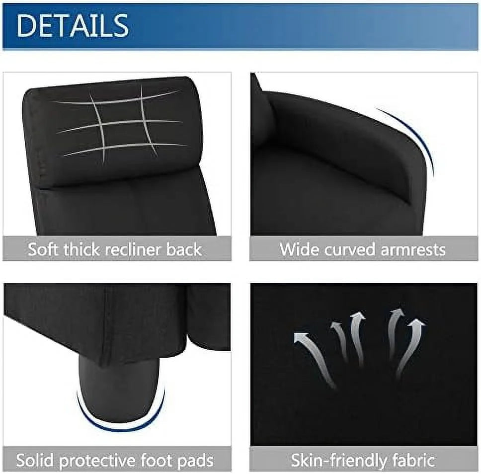 Small Fabric Adjustable Single Recliner Sofa P829317