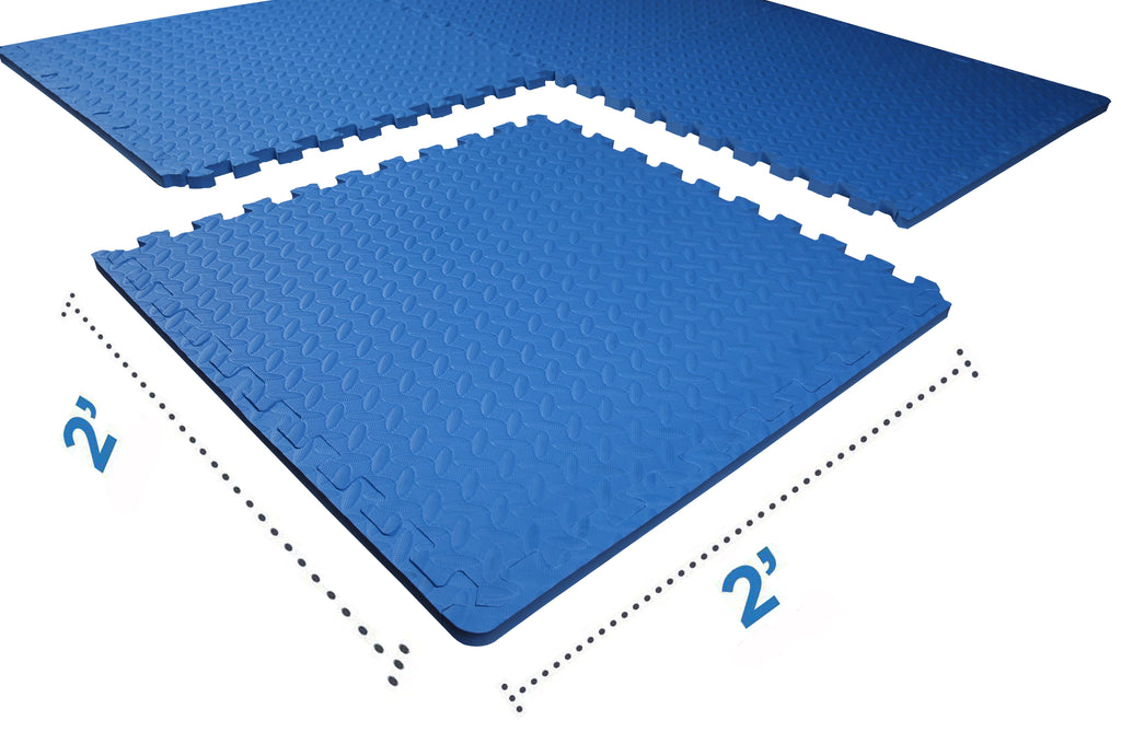1 In. Thick EVA Foam Interlocking Exercise Mat, 18 Piece, Black E930