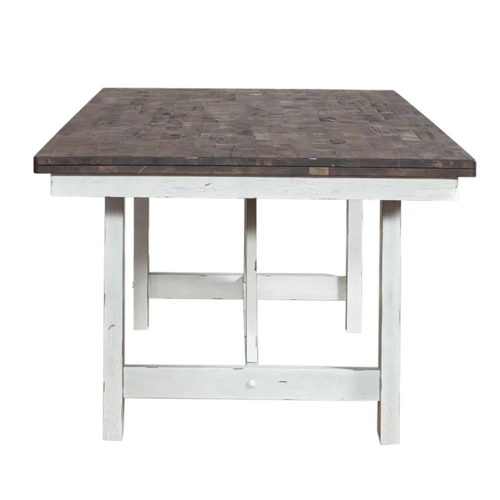 White Rubberwood Trestle Table Z8484