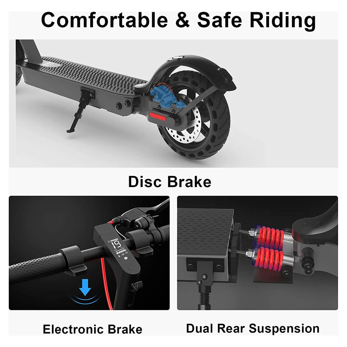 Electric Scooter 8.5 Solid Tires 17 Miles Range 19 MPH V24400