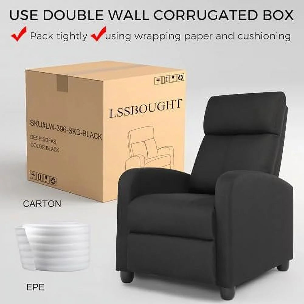 Small Fabric Adjustable Single Recliner Sofa P829317