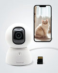 Indoor Pan-Tilt Security Camera with SD Card, 2.4k Video V345696