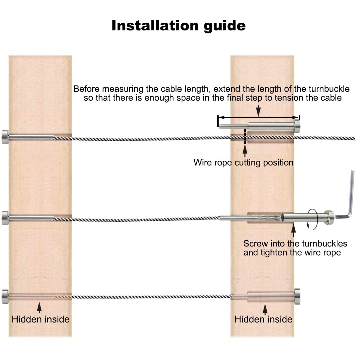 Stainless Steel Cable Railing Hardware Kit, 20 Pairs D39846