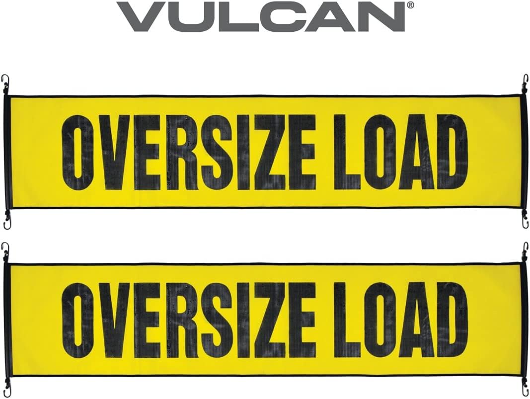 Oversize Load Banner with Metal Hooks 2 Pack 18 x 84 Inch D53299