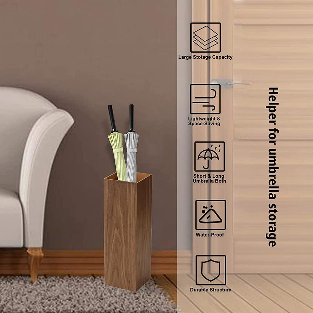 Walnut Wood Umbrella Stand with Drip Tray E12045