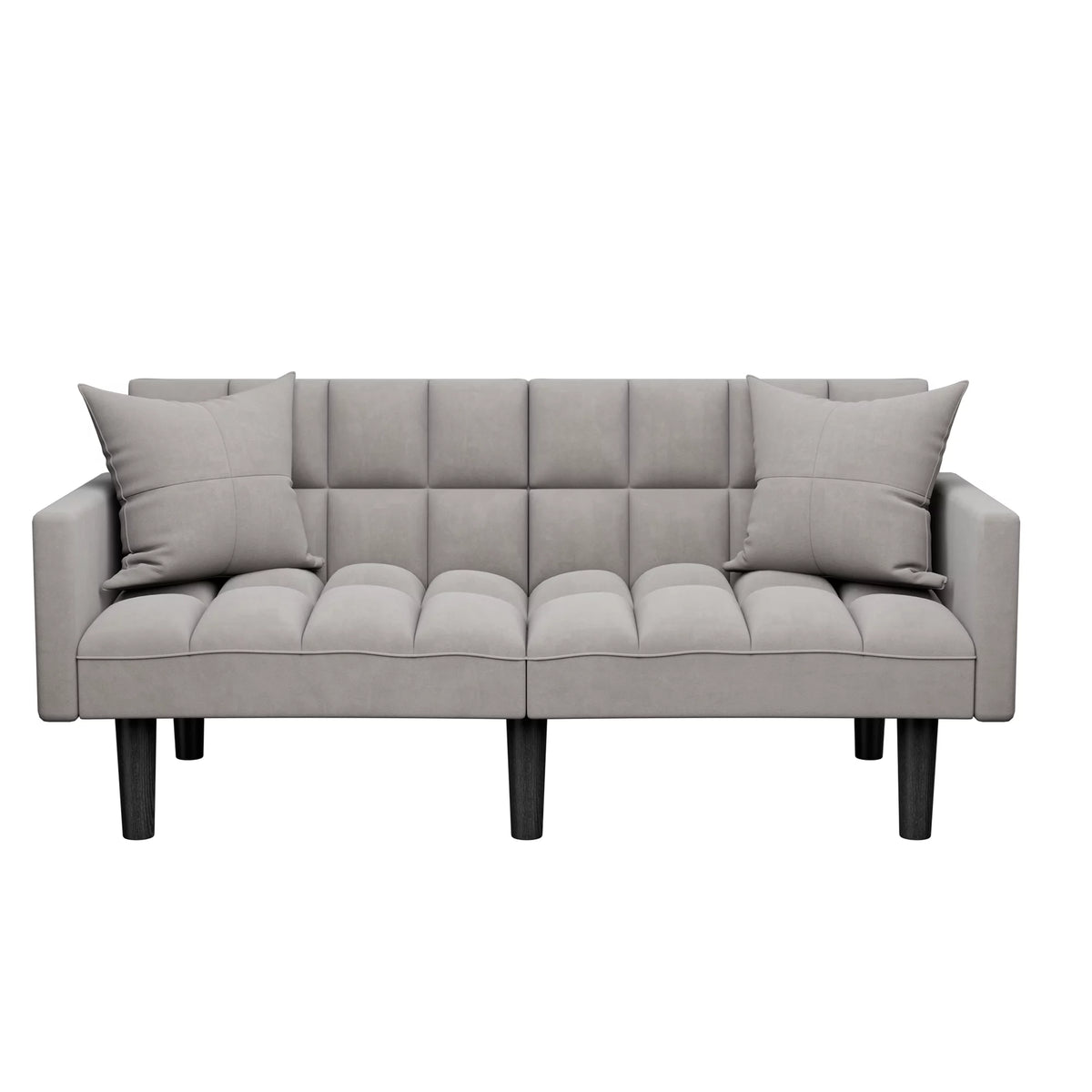 Grey Adjustable Backrest Sofa Bed W7136