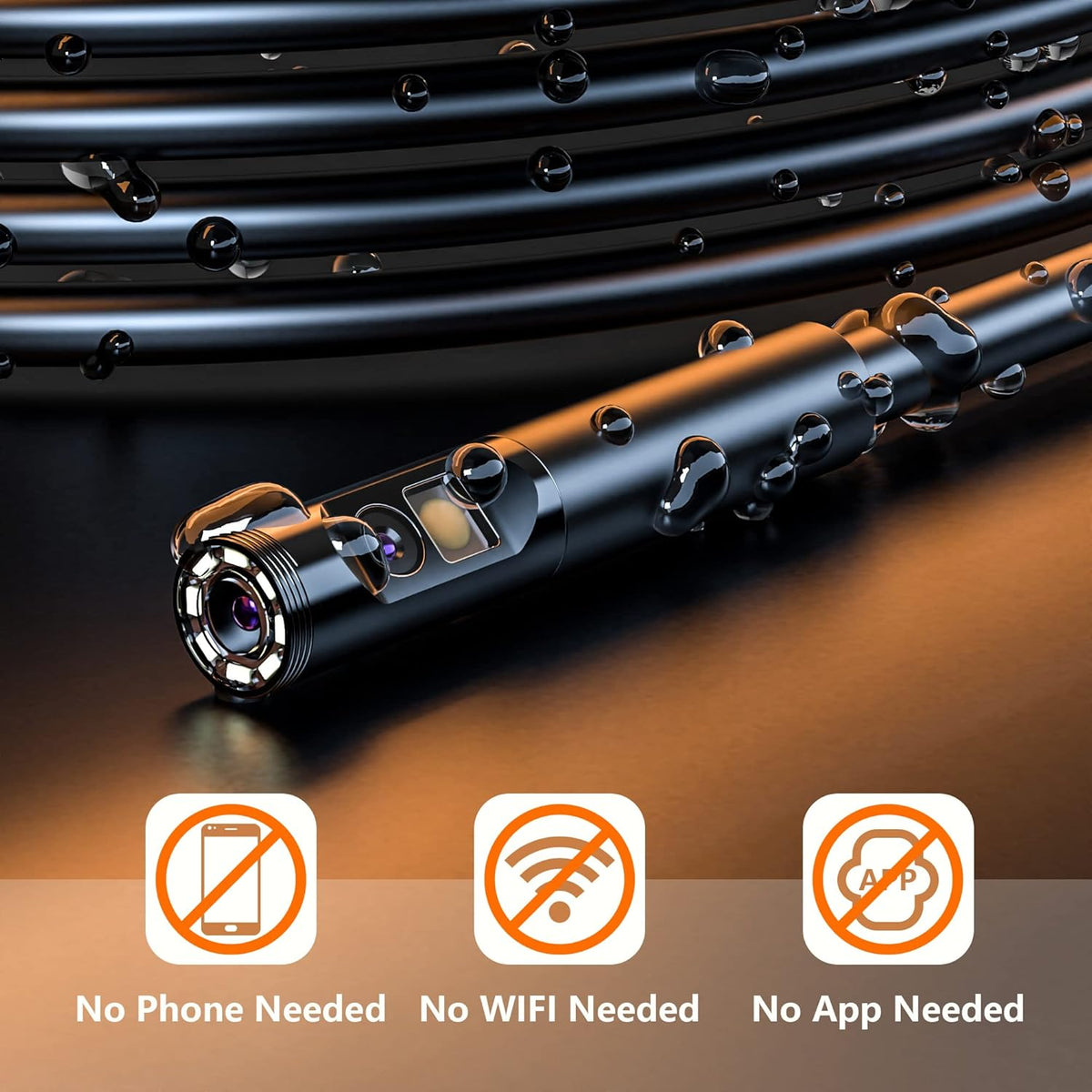 7.9mm 1080P Dual Lens Borescope Endoscope Camera with 4.5 IPS Screen Z52702