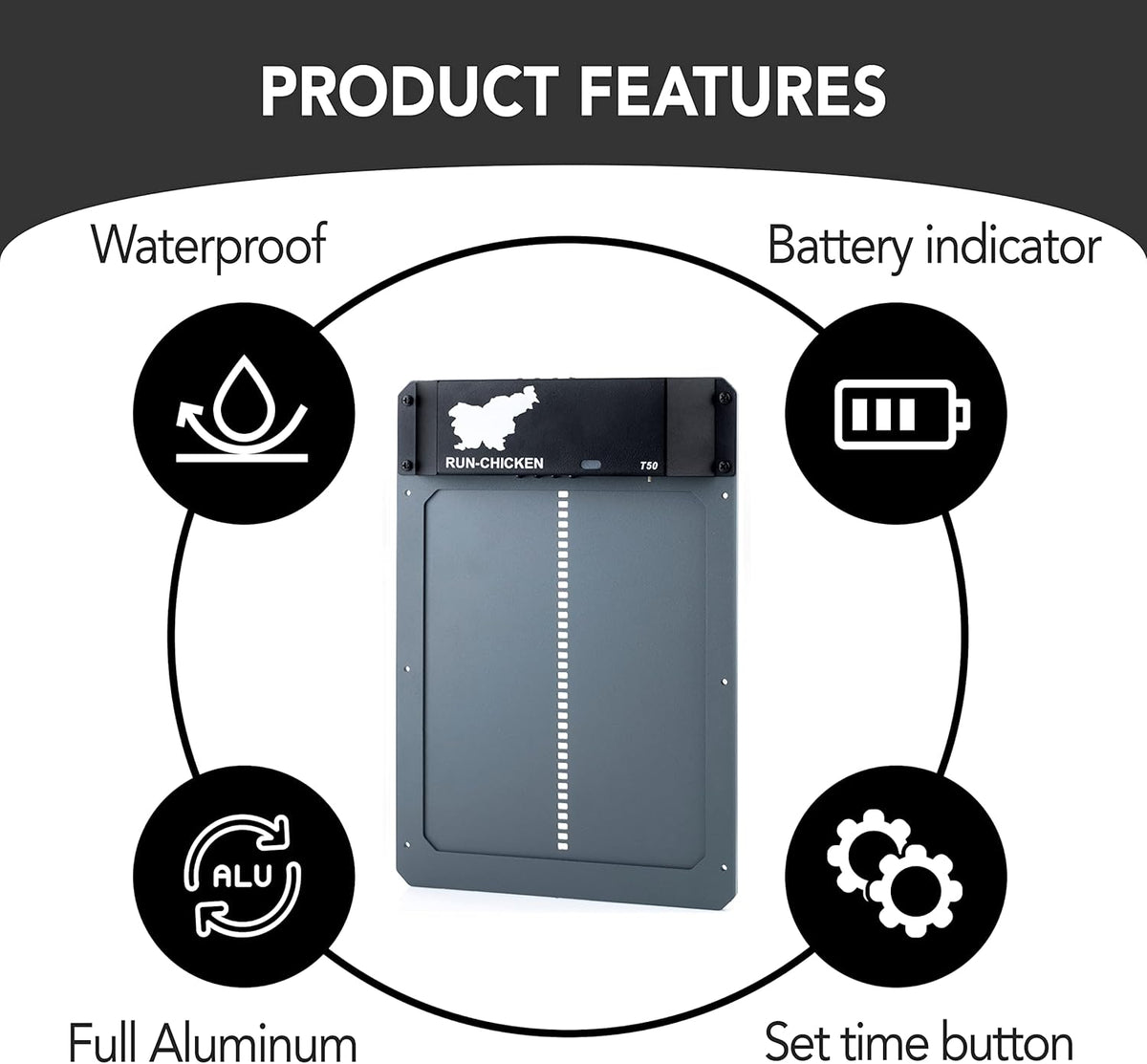 Gray Automatic Chicken Coop Door with App Y2131