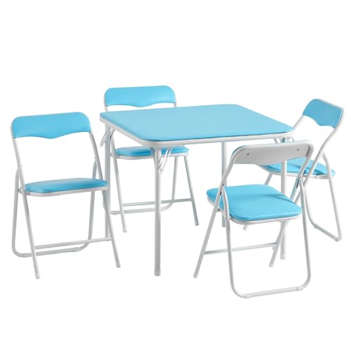 Kids Folding Activity Table and Chairs 5 Piece Set Black Y5819