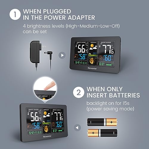Black 7.5" Color Wireless Weather Station with 2 Remote Sensors P65757