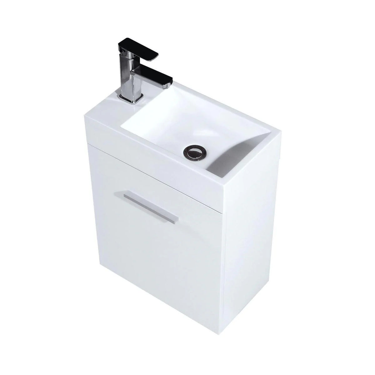 18 in. Wall Mount High Gloss White Bathroom Vanity S90936