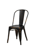 Antique Black Steel Stackable Dining Chair Y80634