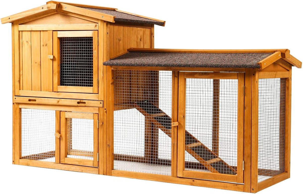 Large Wooden Outdoor Chicken Coop with Removable Tray & Ramp H588