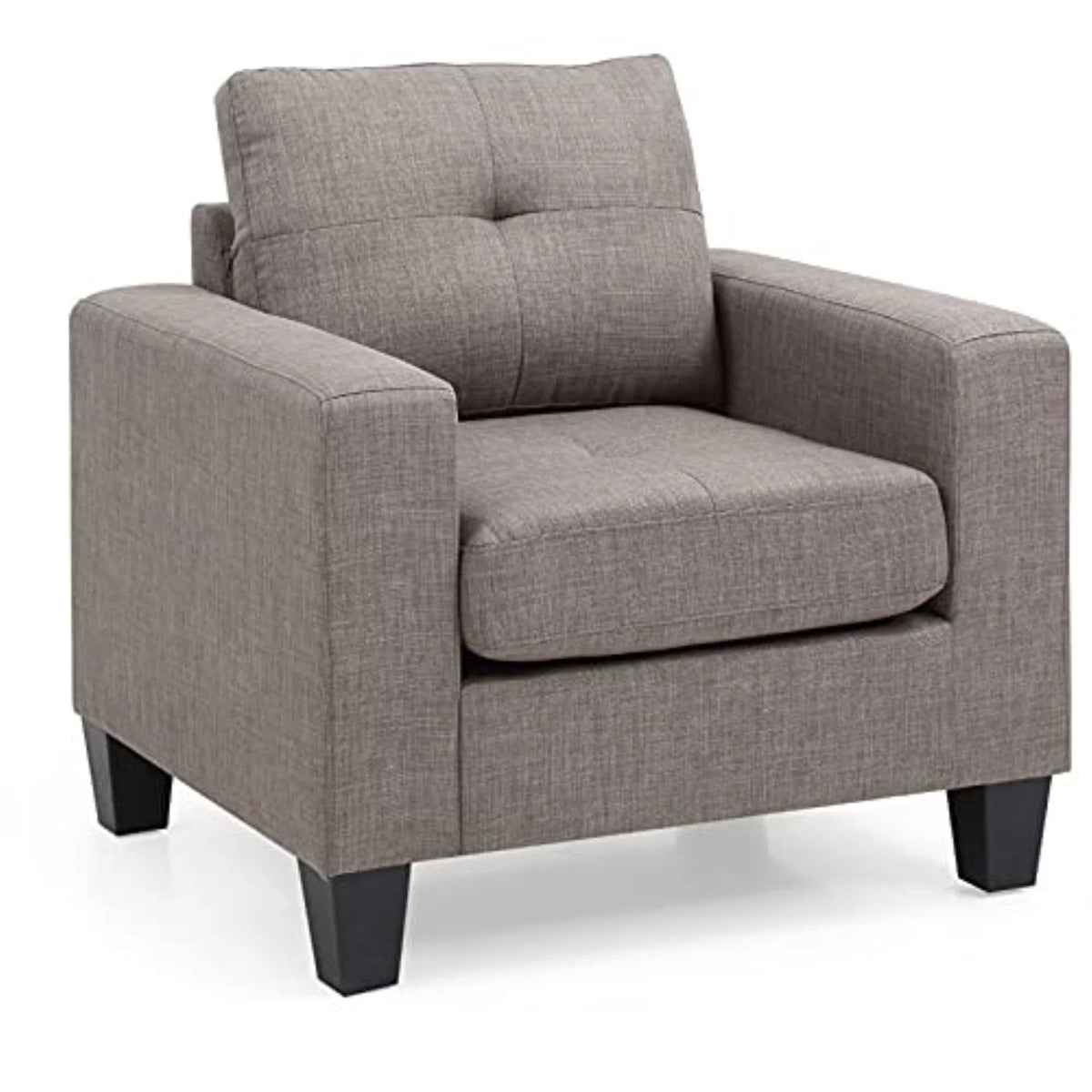 Gray Twill Fabric Club Chair V306