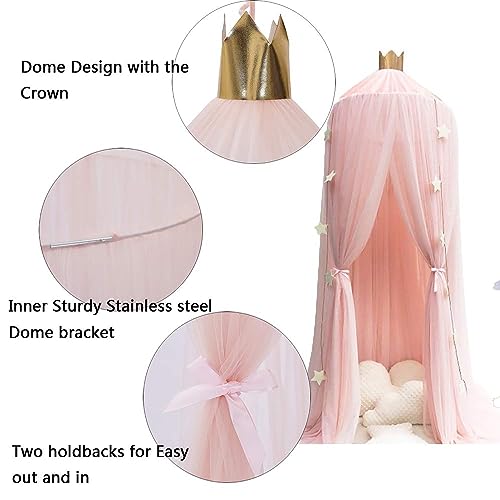 Blue Round Dome Bed Canopy with Lights G149