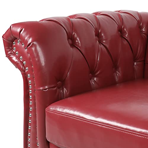 Green Velvet Chesterfield Sofa and Club Chair Set I411464