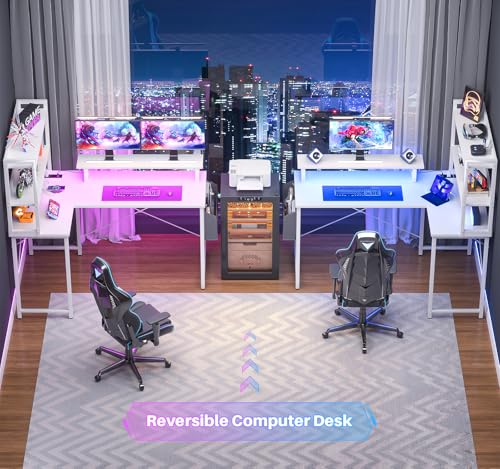 Black L Shaped Computer Desk with Bookshelf U2372
