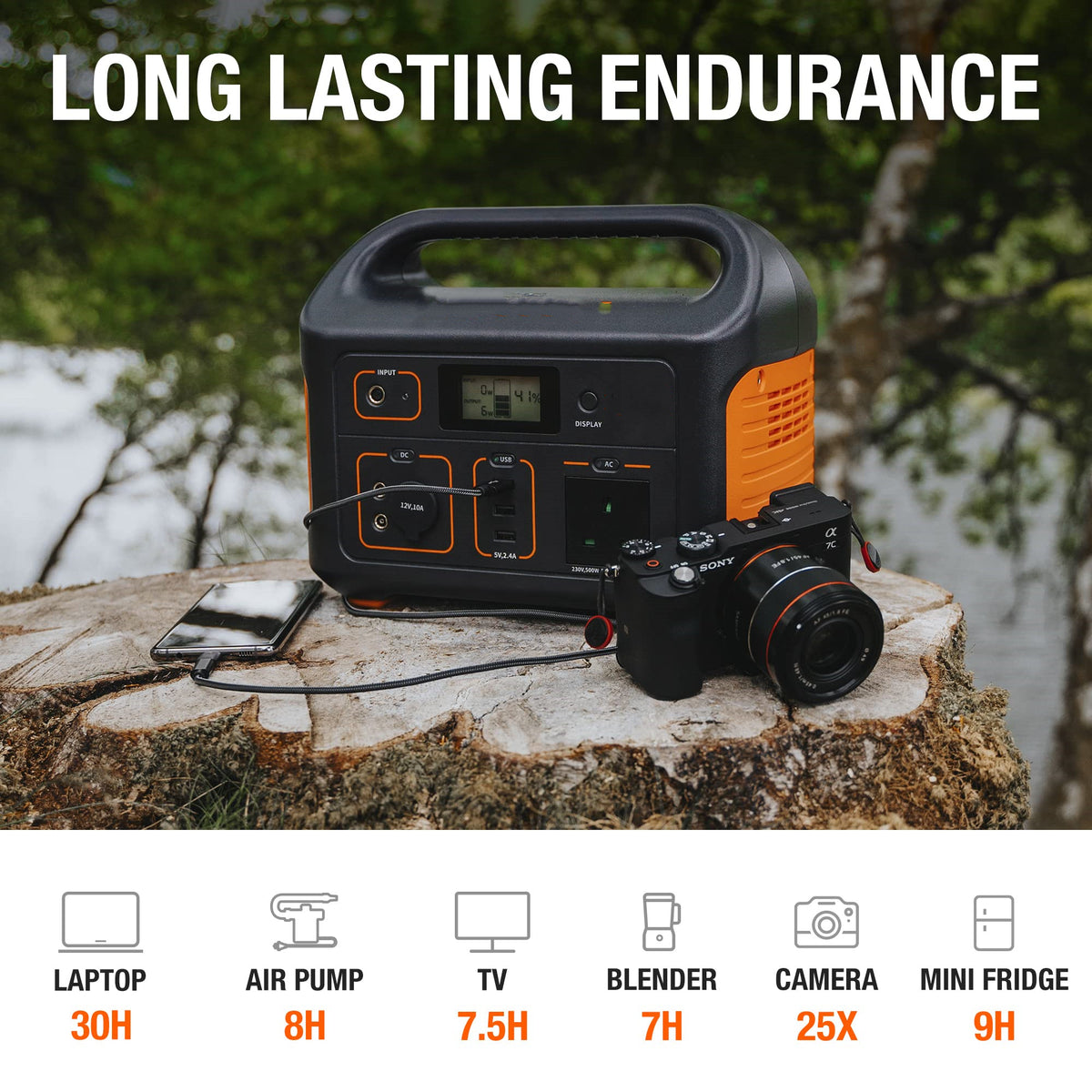518Wh Portable Lithium Power Station with AC Outlet I4442