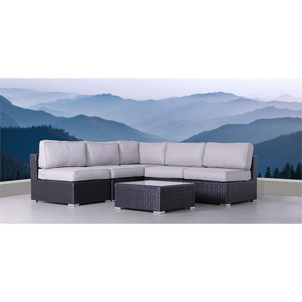 6-Piece Sectional Set with Cushions in Black/Gray P473338