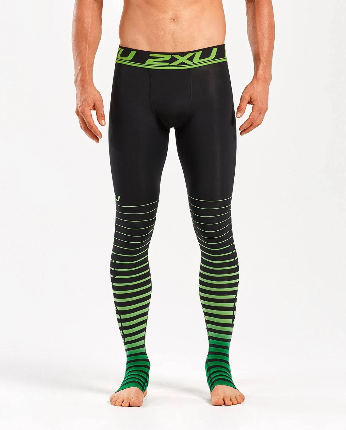 Black-Green XXL Compression Tights W4316