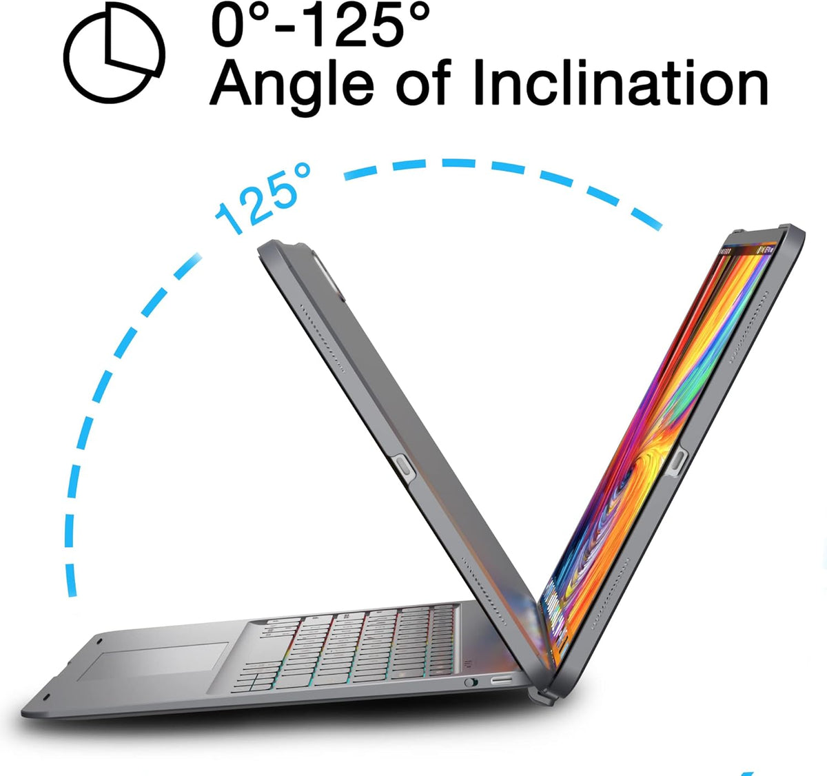 Keyboard Case for iPad Pro 12.9 inch with Trackpad, Detachable Bluetooth Keyboard Case I12258
