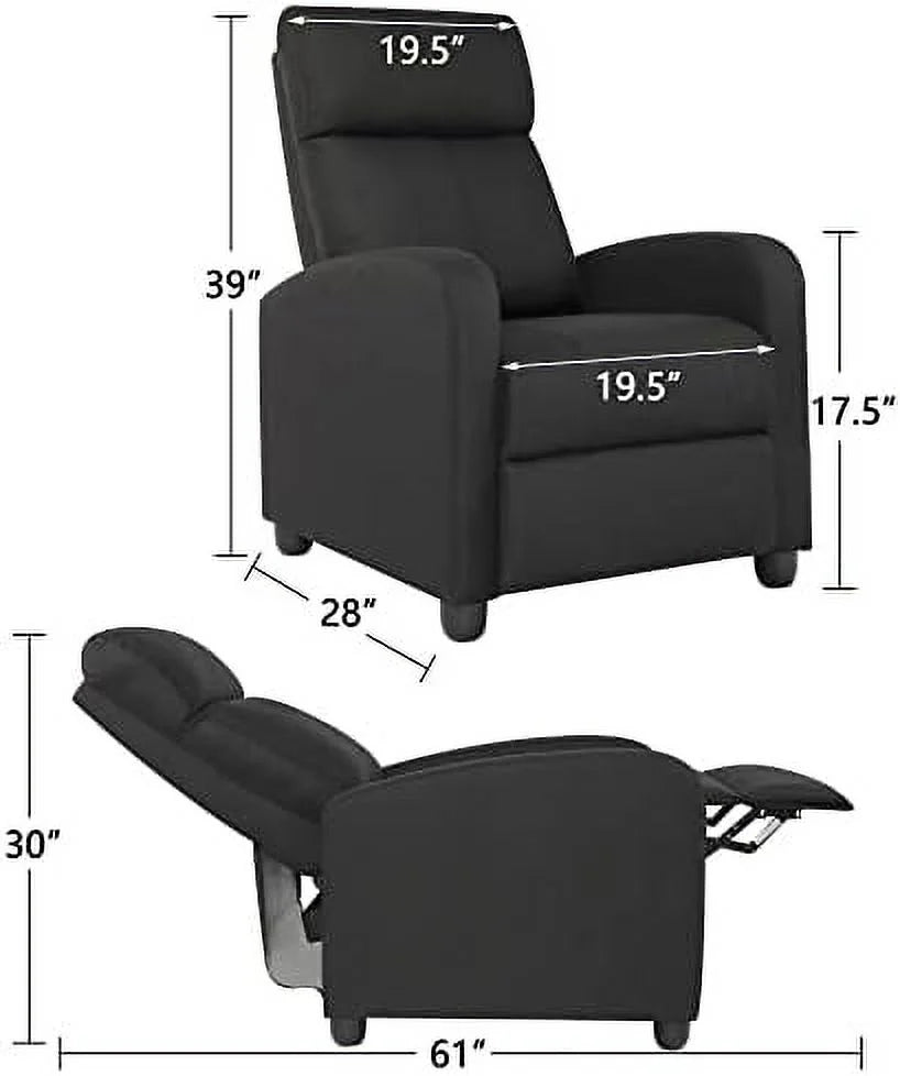 Small Fabric Adjustable Single Recliner Sofa P829317