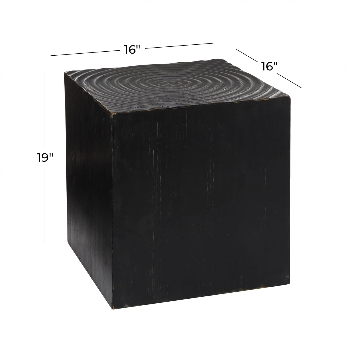 Black Wood Carved Accent Table J412258