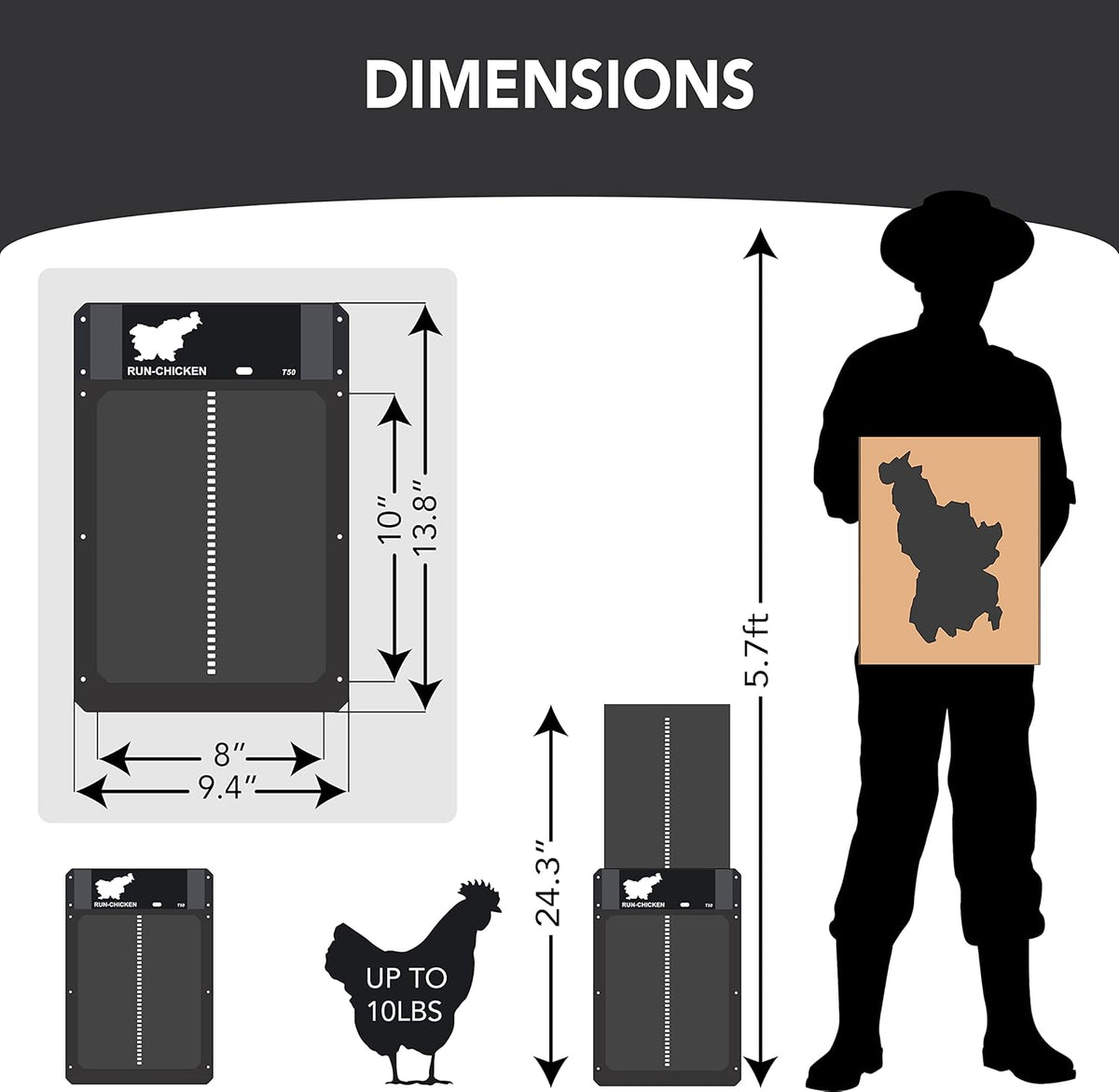 Gray Automatic Chicken Coop Door with App Y2131