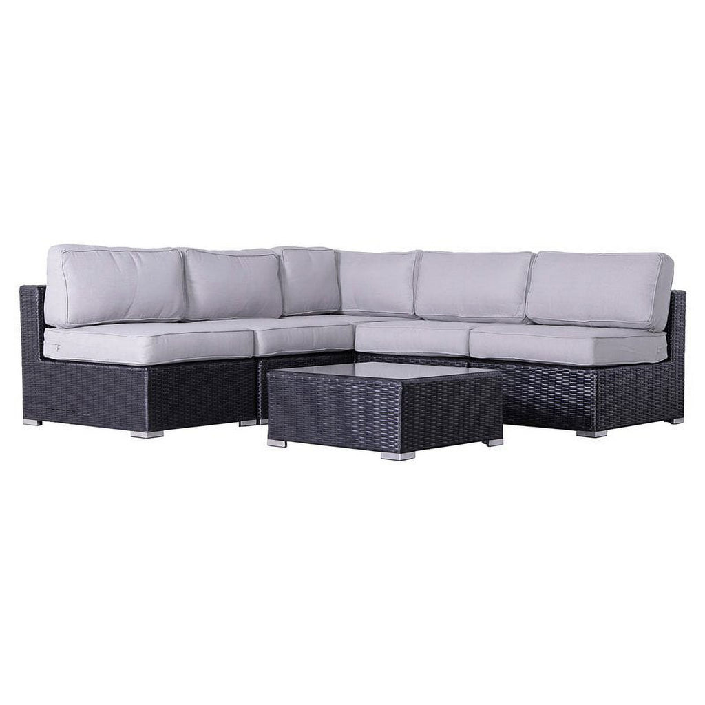 6-Piece Sectional Set with Cushions in Black/Gray P473338