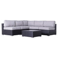 6-Piece Sectional Set with Cushions in Black/Gray P473338