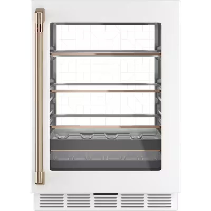 24 in. 14-Bottle Wine and 126-Can Beverage Cooler in Matte White U22125
