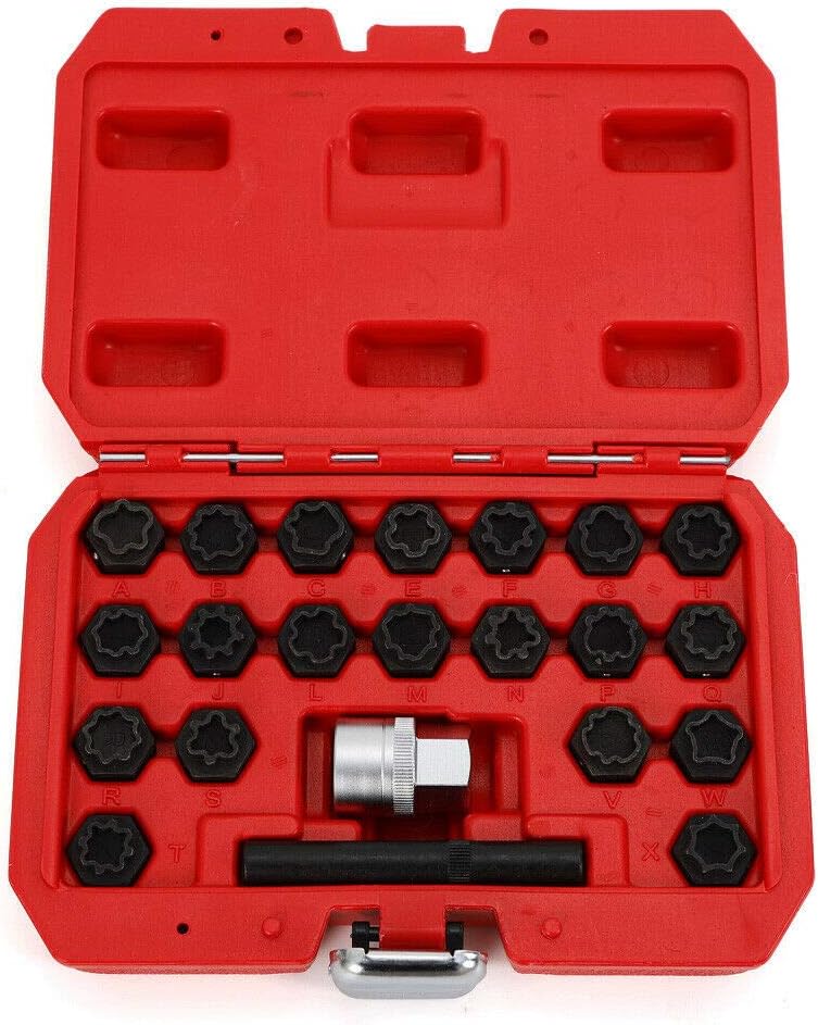 22Pc Wheel Locking Key Lug Nut Removal Set O31119