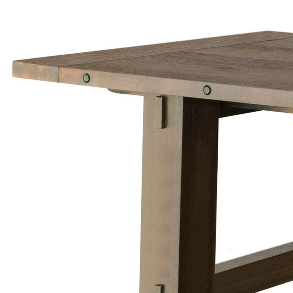 86-121 in. Brown Dining Table with 2 Extension Leaves H157170
