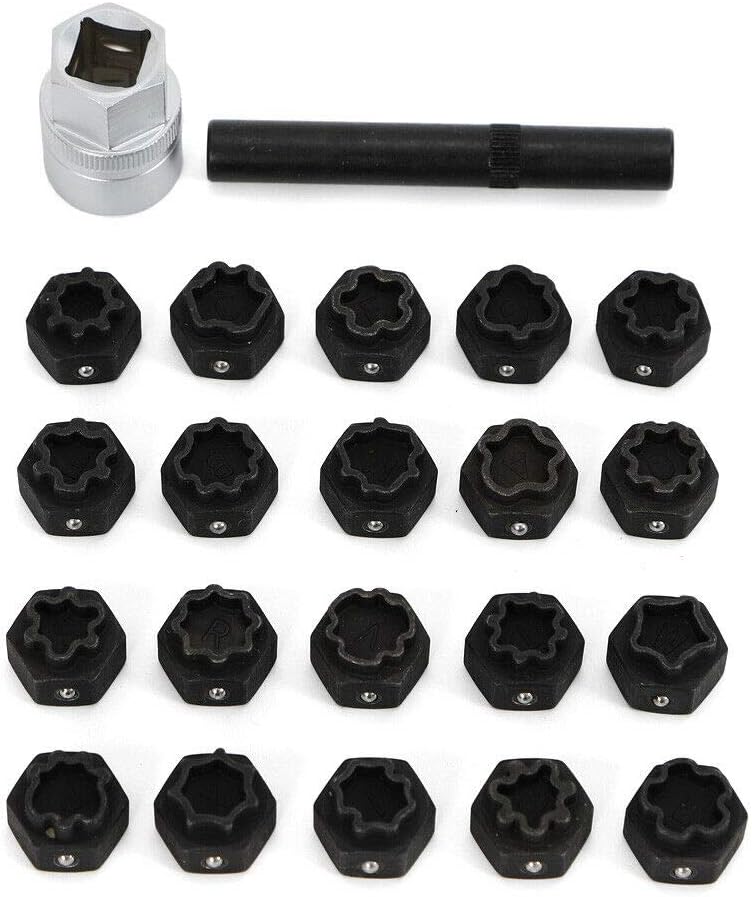 22Pc Wheel Locking Key Lug Nut Removal Set O31119