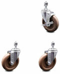 5 inch High Temp Glass Filled Nylon Threaded Stem Caster Set Q560611