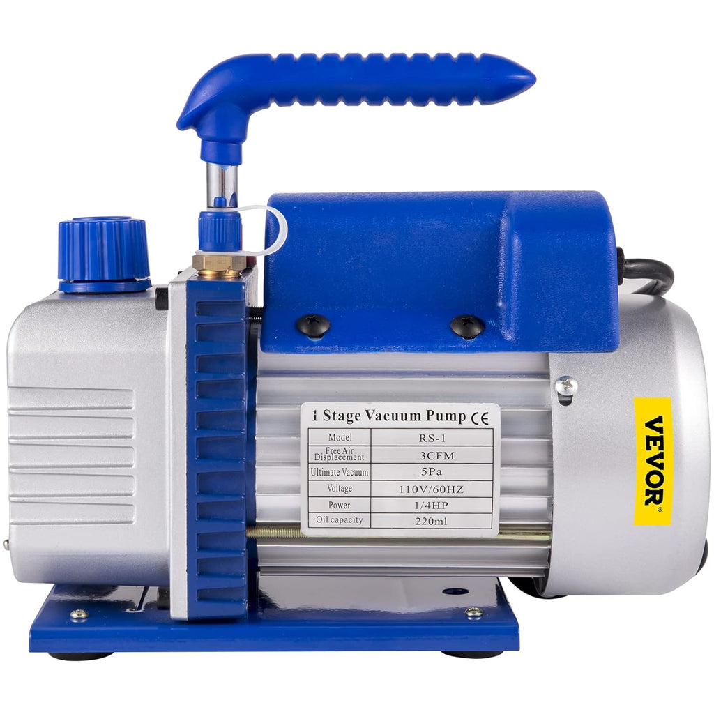 3CFM Single Stage 1/4HP Vacuum Pump with 1 Gallon Vacuum Degassing Chamber M28603
