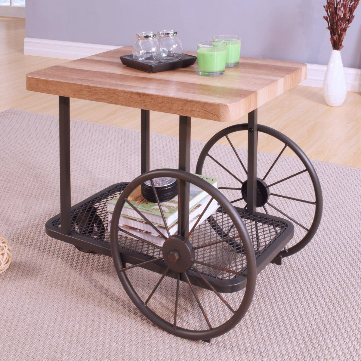 Oak & Antique Gray End Table M63888