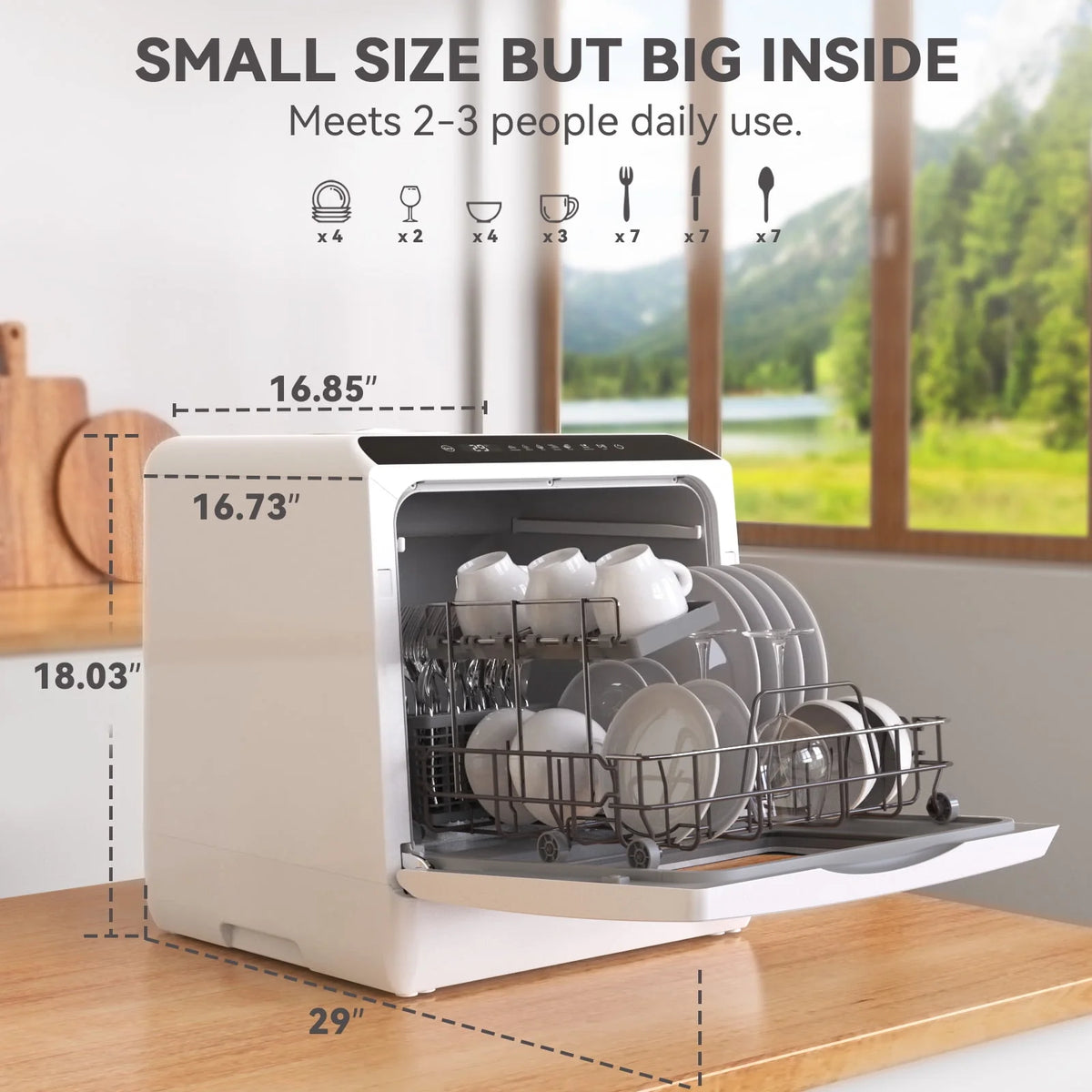 Portable Countertop Dishwasher with 5L Built-in Water Tank U304225