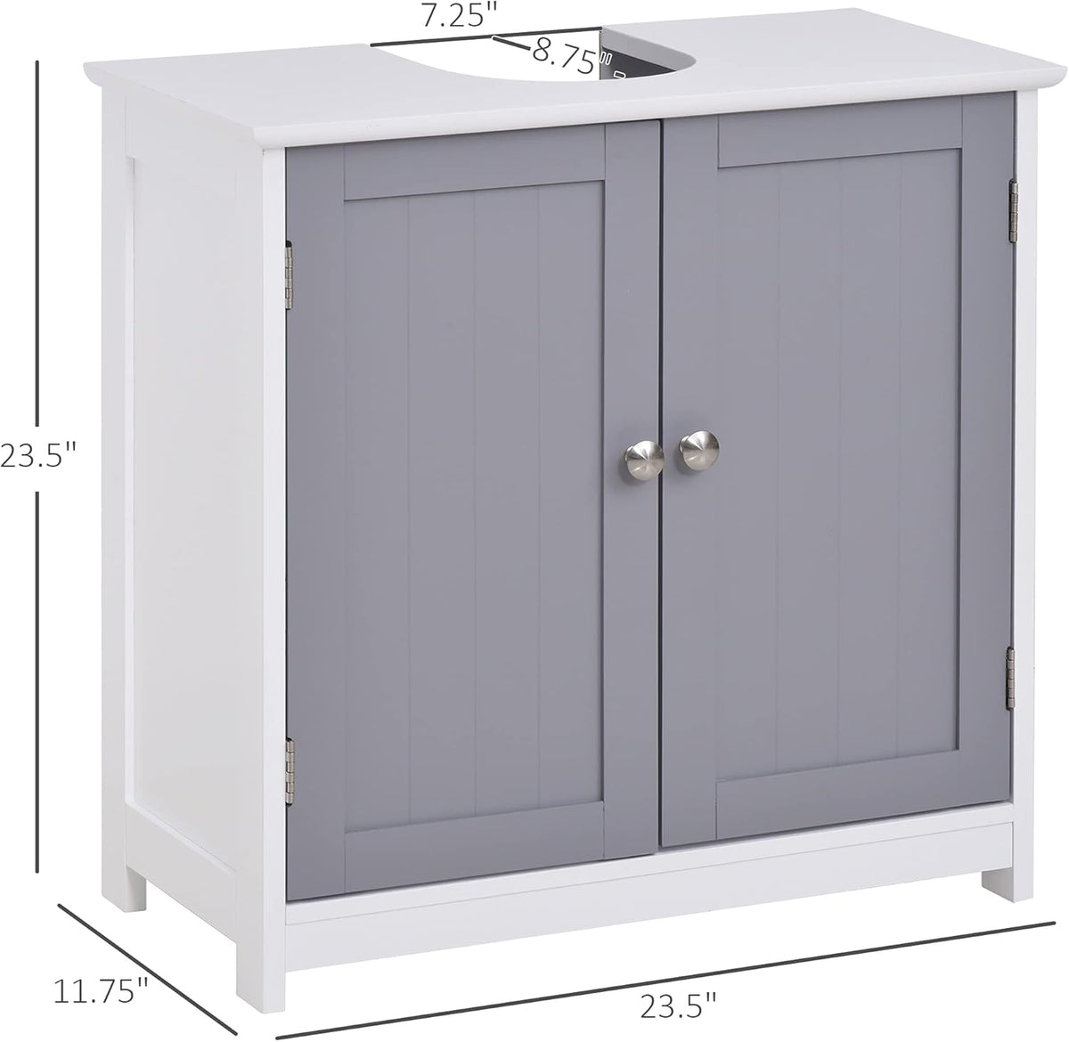 White and Grey Under-Sink Bathroom Vanity Cabinet K184583
