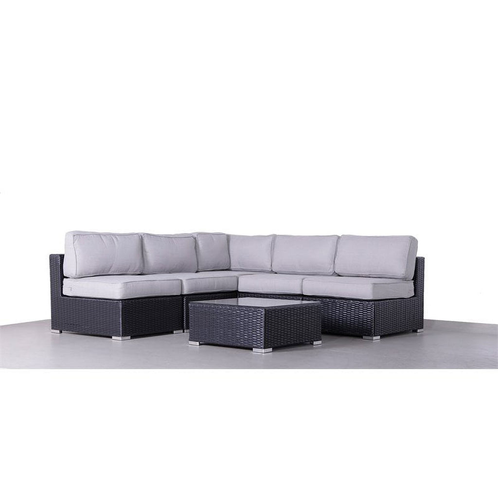 6-Piece Sectional Set with Cushions in Black/Gray P473338