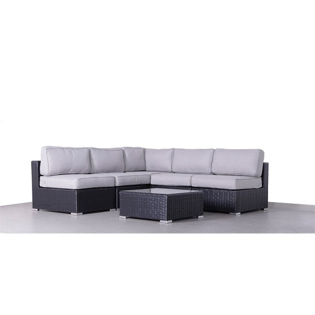 6-Piece Sectional Set with Cushions in Black/Gray P473338