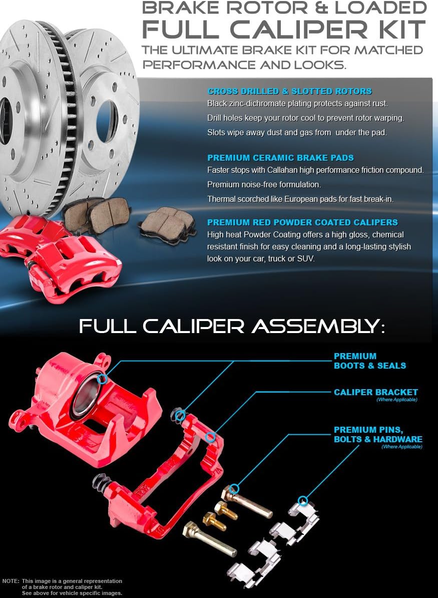 Premium OE 5 Lug Rotors + Ceramic Brake Pads + Hardware R43586